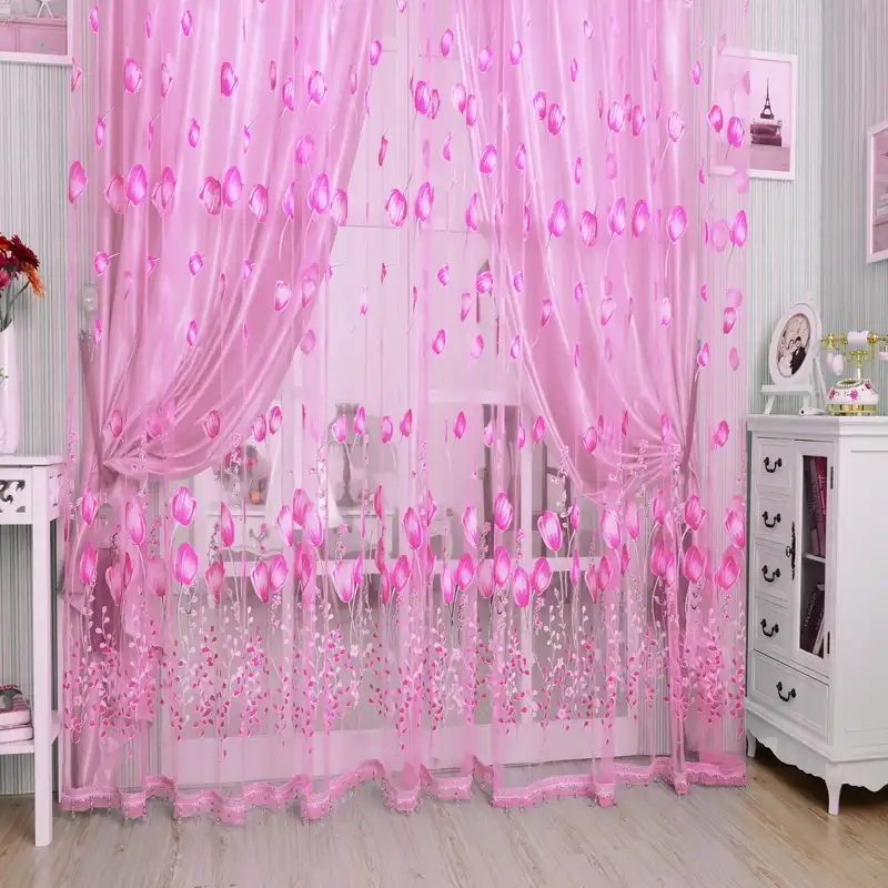 Modern Tulle Curtains For Living Room Purple Curtains For Children Bedroom Door Short Kitchen Window Curtains Kids Drape