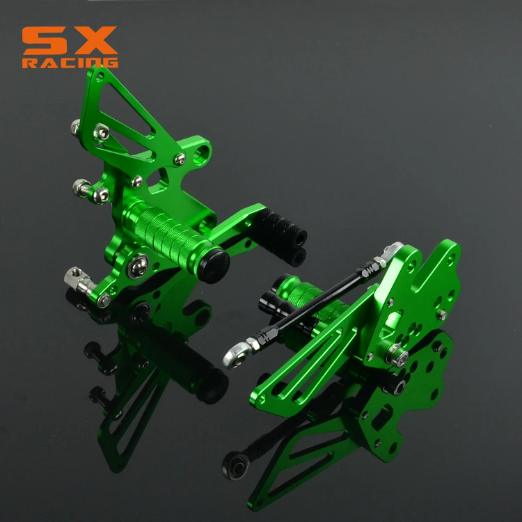 

Motorcycle Aluminum adjustable Billet Foot Pegs Foot Pedals Rest For KAWASAKI NINJA 250R 2008-2012 08 09 10 11 12