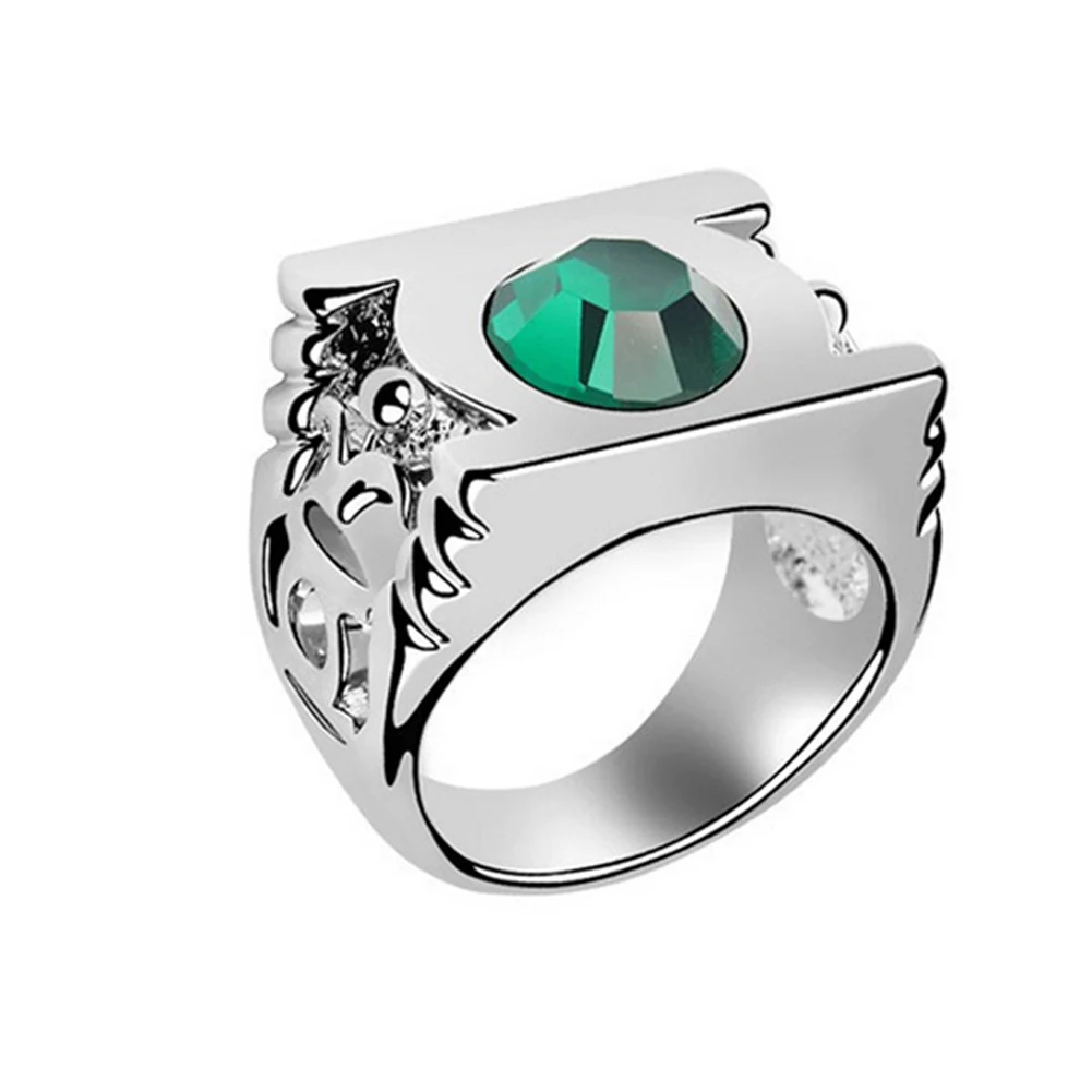 

New Style Marvel Green Lantern Ring,the Green Crystal Green Lantern Stainless Steel Power Ring for Men