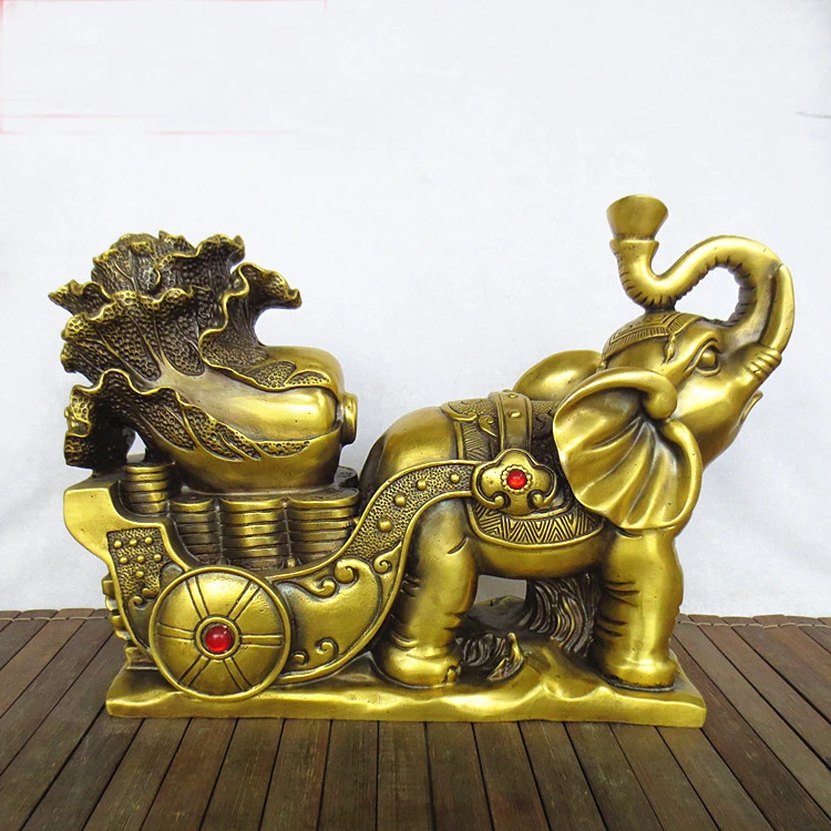 Bring In Wealth Home Office Business Top Money Drawing Efficacious - bring in wealth home office business top money drawing efficacious mascot gold elephant haul bai cai feng shui brass statue