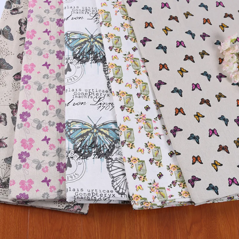 

butterfly Series printed fabric cotton and linen blended cloth for DIY sofa,tablecloth material