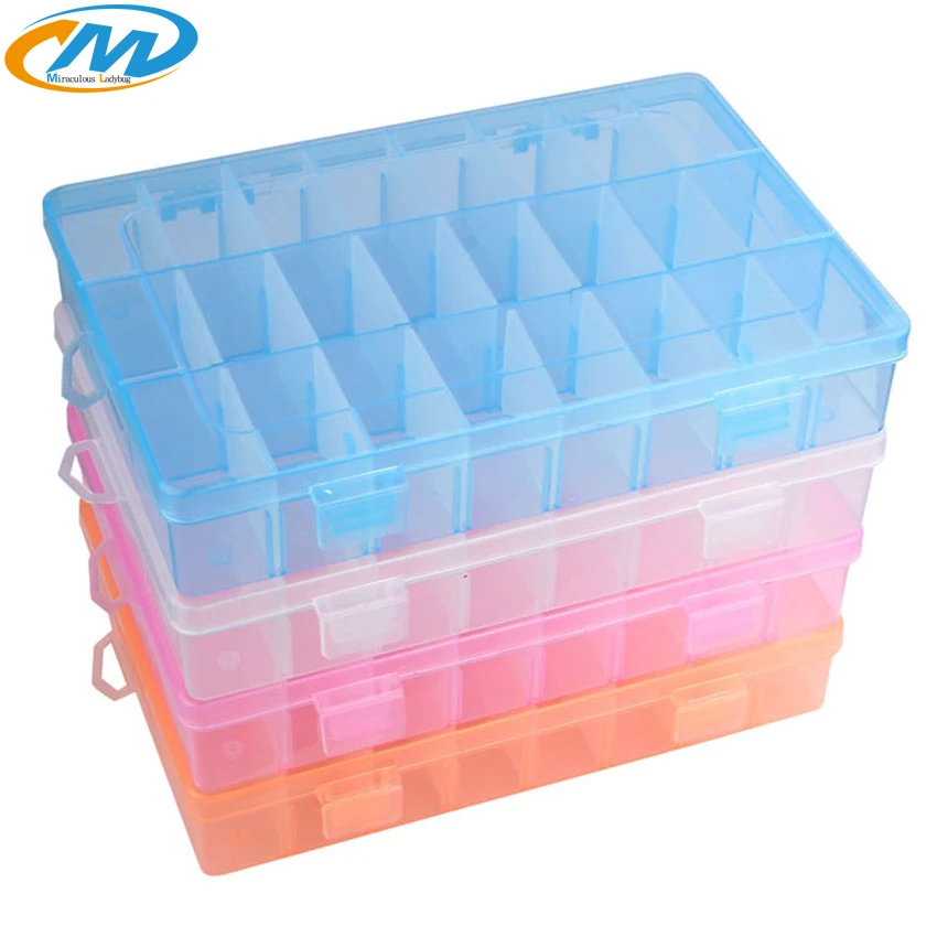 24 grid Detachable small Plastic box storage PP jewelry Earring box