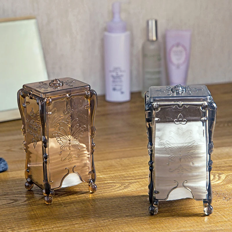 

MeyJig Makeup Organizer Makeup Sponges Cotton Pad Storage Box Bathroom Transparent Cosmetic Storage Case Container Holder