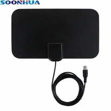 SOONHUA 25DB с высоким коэффициентом усиления Freeview HD цифровая телевизионная антенна 50 миль усилитель активный Крытый портативный ЕС штекер телевизионная антенна для HD ТВ