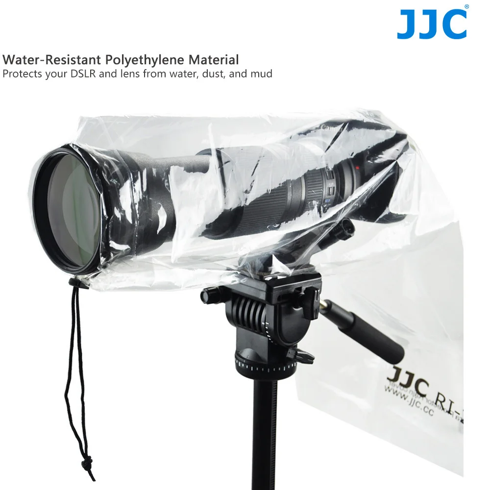 JJC 2PCS Camera Raincoat See through Coat Tripod Mountable