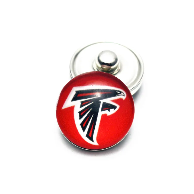 

20pcs/lot 18mm Glass Snap Buttons Football Atlanta Falcons Round Snap Chams Fit DIY Ginger Snap Bracelet & Bangles Jewelry