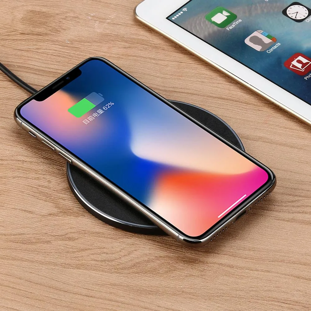 

Fottone Newest wireless charger qi For iPhone 8/8 Plus/X Samsung Wireless Charging Pad Ultrathin lightweight Safe efficient z9