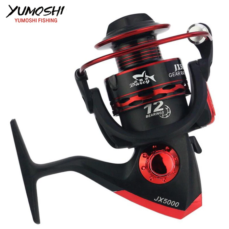 JX1000 7000 12BB 5 5: 1 Спиннинг рыболовные катушки Fly Wheel для свежей/соленой металлической