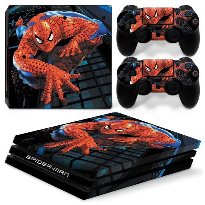 Благодарны Человек-паук кожи Стикеры виниловая наклейка кожи Стикеры для PS4 Pro консоли и 2 контроллера кожи - Цвет: TN-P4PRO-0328