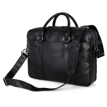 

Nesitu Black Real Skin Genuine Leather Office Men Briefcase Male Portfolio 14'' Laptop Business Travel Man Messenger Bags M7348