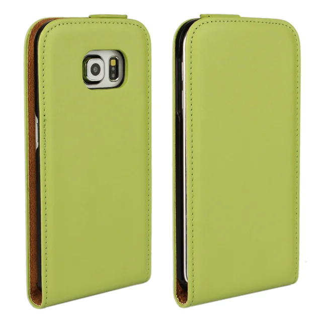 Роскошный Вертикальный чехол-книжка для телефона, чехол из натуральной кожи для samsung Galaxy S3 S4 S5 mini S2 S7 Edge S6 Edge Plus Note 2 3 4 - Цвет: Зеленый