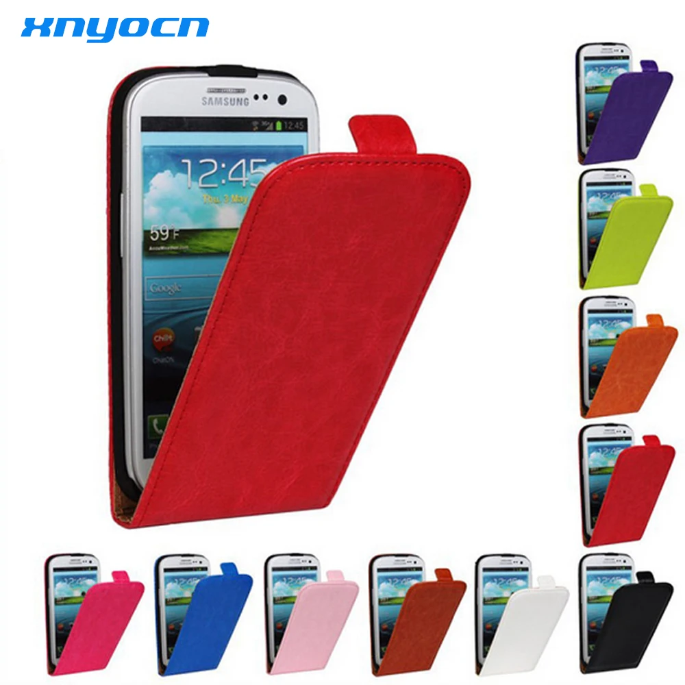 

Cover For Samsung Galaxy S3 SIII Luxury Genuine Leather Flip Case For Samsung Galaxy S3 i9300 9300 Vertical PU Shell Phone Bags