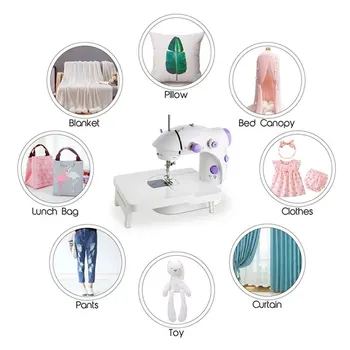 

Mini Household Sewing Machine Professional Portable Sewing Machine 2-Speed Double Thread Electric Crafting Mending Machine