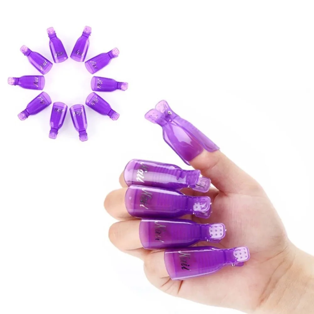 Buy 10pcs/Lot New Plastic Nail Polish Remover Nail Clip Environmental Manicure