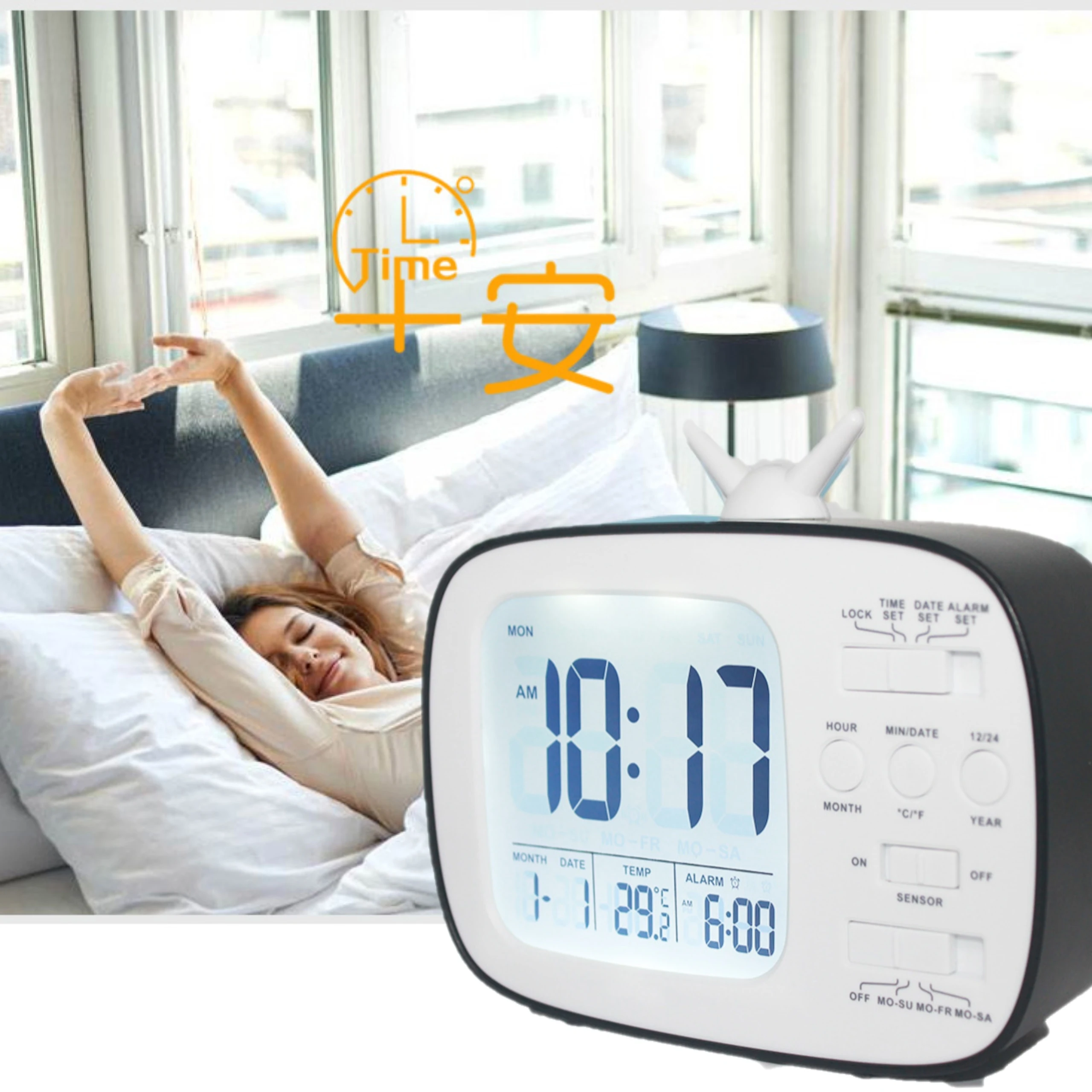 

LED Alarm Table Clock Travel TV Electronic Desk Clock nixie Digital Kids Bedroom Desktop Watch Battery Wake Up Home Cute Display
