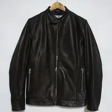 Брендовые мужские тонкие пальто из натуральной овчины мужские повседневные Куртки из натуральной кожи замшевые с воротником-стойкой черные демисезонные осенние 3xl xxxl