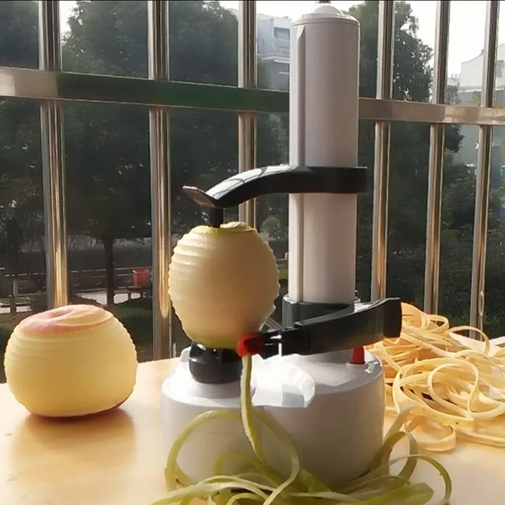 Электрический фруктовый Овощной очиститель автоматический нож из нержавеющей стали для нарезания яблок очищающий от кожуры Многофункциональный кухонный картофель резак машина для фруктов