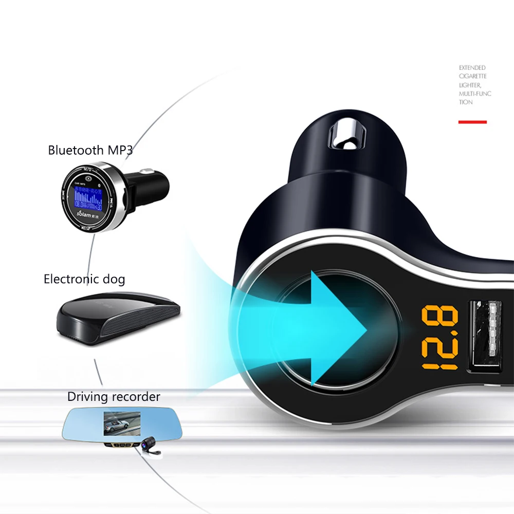 POWSTRO 3.1A Dual USB Автомобильное зарядное устройство Smart Fast Charge 12-В 24 в телефон переходник для зарядного устройства Volmeter дисплей с прикуривателем