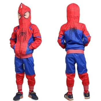 

New Baby Boy Spider-man Sports Suit 2 Sets of Sportswear Children's Clothing Suits Role-playing Casual Wear Jacket + Pants 2019
