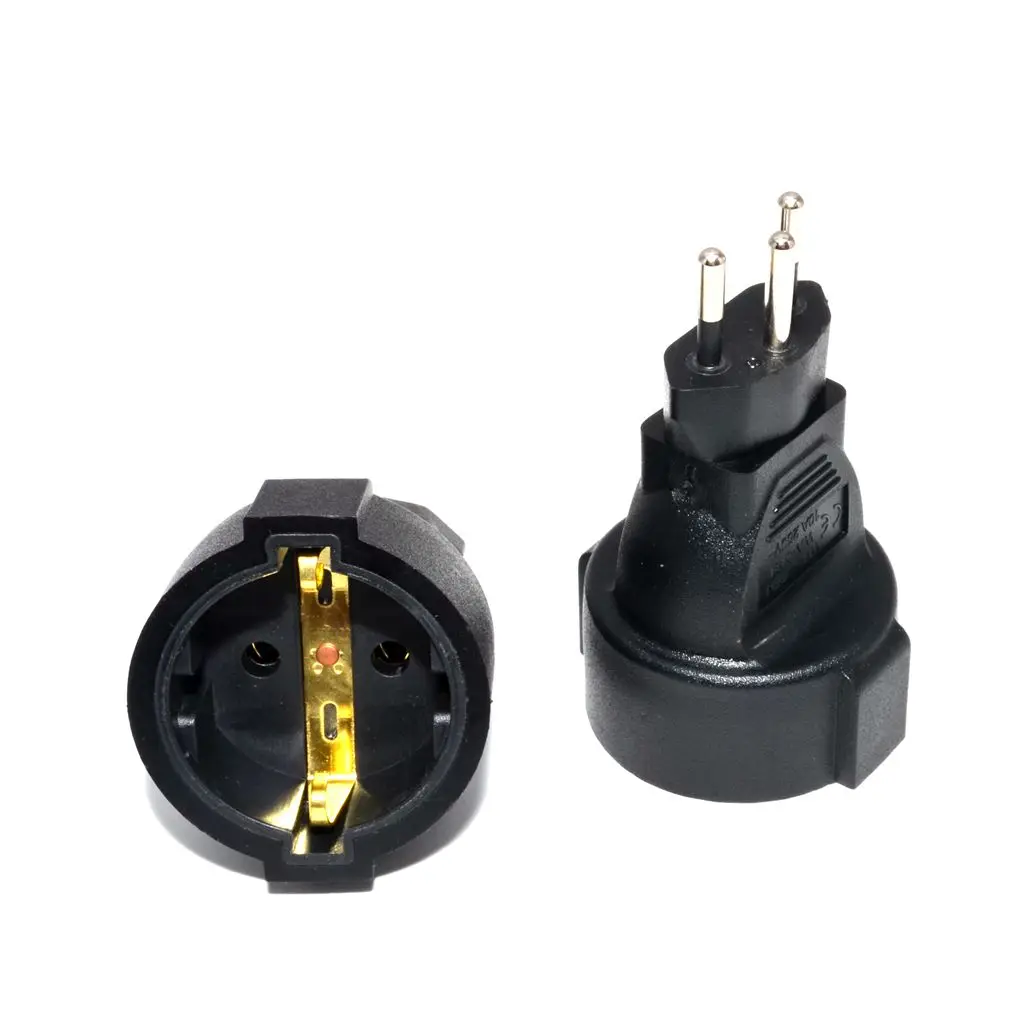 

European Euro EU Sockets 2 Pin to Switzerland 3 Pin Plug Adapter Travel Mains Adapter