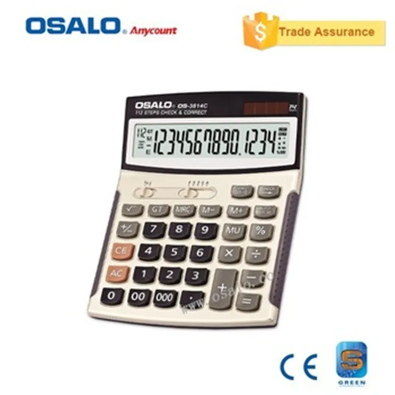 Osalo OS-3814 офис электронный Calculadora 12 цифровой калькулятор двойной Солнечная