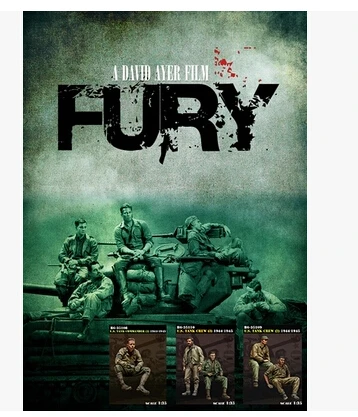 

Unassambled 1/35 Brad Pitt The film Fury (5 people) not include the tank Resin figure miniature model kits Unpainted