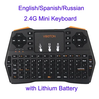 

Mini Handheld Keyboard 2.4G Wireless English/Spanish/Russian Touchpad Mouse Gaming Keyboards for Laptop PC Smart TV for RPI 3/2