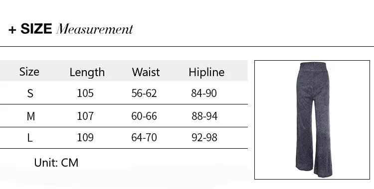Модные блестящие широкие женские брюки с высокой талией, широкие брюки серебристого цвета с молнией сзади, блестящие женские брюки