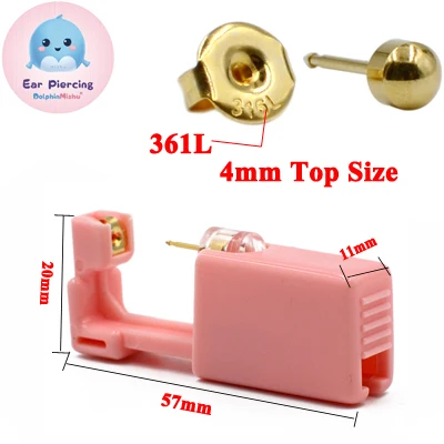 1Unit More Safe Even Charming Dolphin Mishu 316L Stainless Steel Sterlised Disposable Safety Ear Piercing Device Piercer Tool - Окраска металла: MS24-400