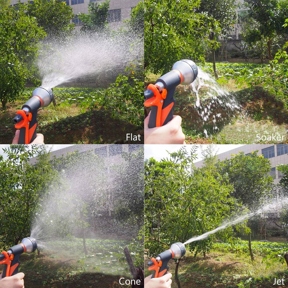 Садовый распылитель для воды, поливочная машина для полива газонов, водяной пистолет для мытья автомобиля, насадки для шланга, 4, 7, 8 узоров, мощная мойка высокого давления для полива сада