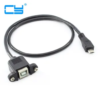 

100pcs USB 2.0 Type B Male to Female M/F EXTENSION Data Cable Panel Mount For Printer Cable 30CM/50CM with Screw hole