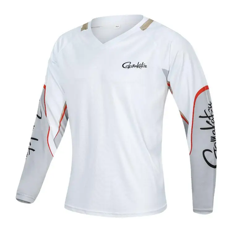 Новая летняя одежда для походов спорта рыбалки дышащие походные рубашки мужские быстросохнущие куртки с капюшоном одежда для рыбалки - Цвет: Белый