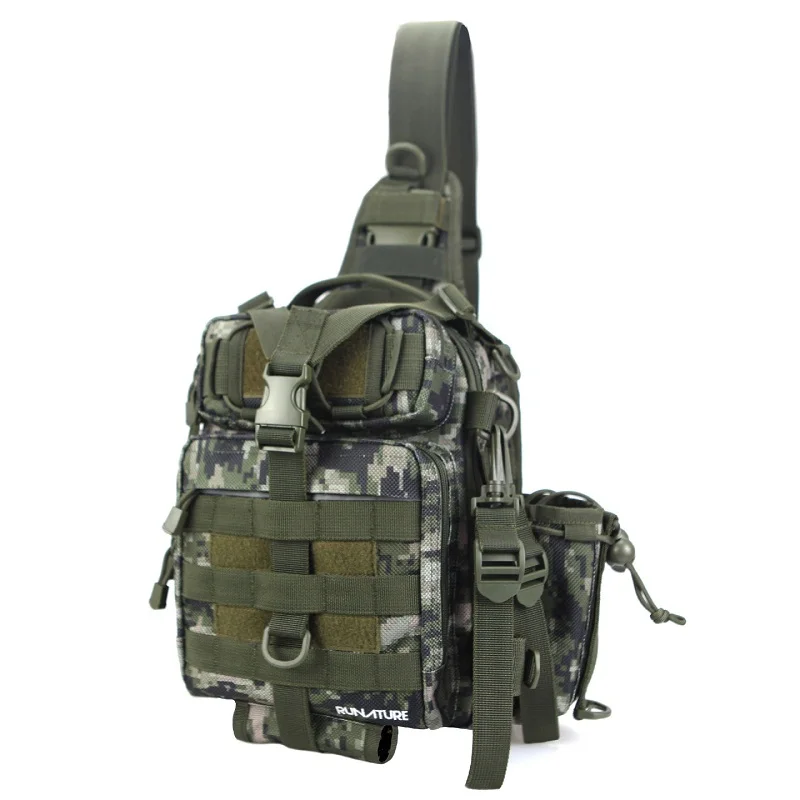 Bolsas de Pesca Náilon à Prova Bolsa ao ar Livre para a Pesca Runature Peito Ombro Crossbody Bolsa Tático Sling Dwaterproof Água Camo Molle no 3 Runature sacos de pesca no peito ombro