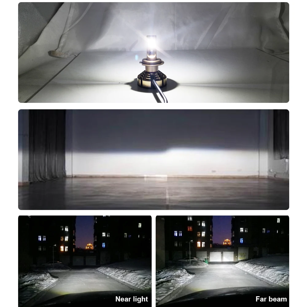 LSlight LED Phare H7 H4 H11 H1 9005 HB2 HB3 H8 H9 Светодиодная лампа для автомобильных фар 6000K 9600LM 72W 12V