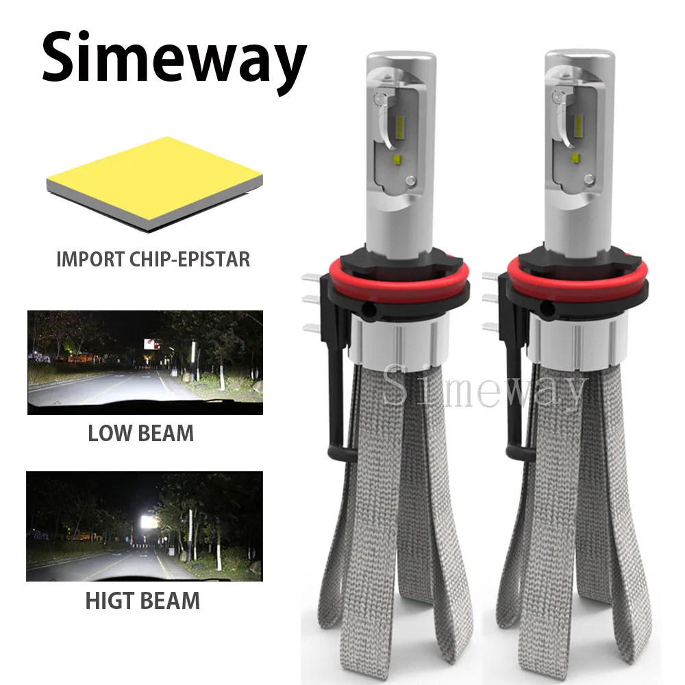 

2X HIGH POWER 8C Canbus 80W 8000LM Auto LED Headlight H15 Headlamp kit 6000K White Bulbs No Error Epistar Chip H1 H4 H7 H11 Lamp