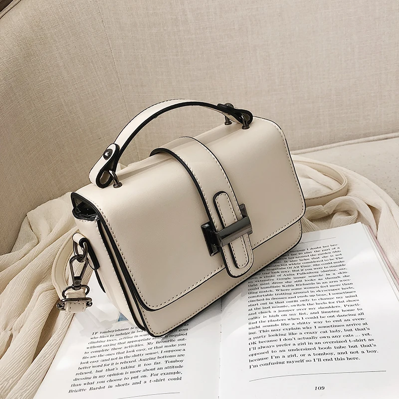 

Bag for Women 2019 Luxury Handbag Women Bags Designer Solid Leather Yellow White Pink Shoulder Bag Purse Sac A Main High Quality