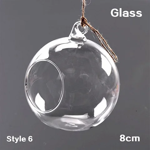 6/8/10/12 cm Candle Light Holder Stylish Light Holder Jar Round Hanging Glass Candle Candlestick porta velas Home Wedding Decor - Цвет: Светло-желтый