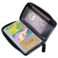 Multi Function Passport Bag Long Wallet Certificate Package RFID Multi Airplane Ticket Card Wallet Card Bag Zipper Ticket Holder
