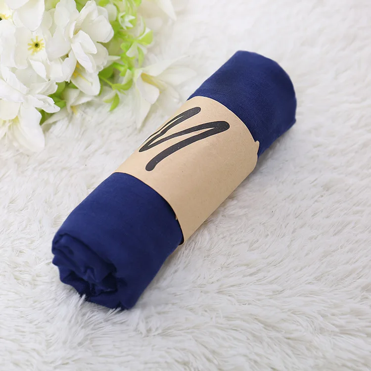 Dark Blue TagerWilen льняные шарфы, одноцветная накидка, шаль, ультра роскошный бренд, мусульманский хиджаб, шарф, карамельный цвет, женские шарфы, 60x180 см - Цвет: Dark Blue
