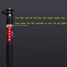 Интегрированный LED хвост свет велосипед подседельный USB зарядка подседельный штырь для MTB велосипед 