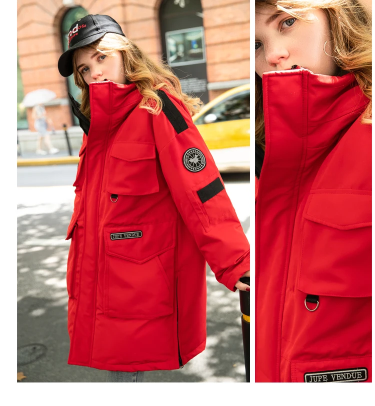 Women Winter Down Jacket Long Padded Coats For Female Zipper Loose Outwear Jackets Big Pockets Hooded Winter Coats AS041 (4)