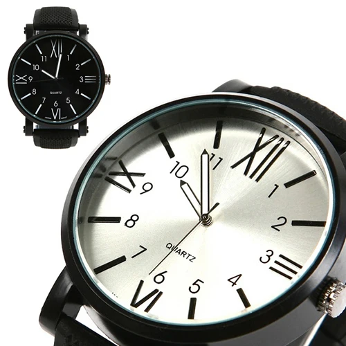 

Hot Sales Hot Sale Gold Red Black White Large Luxury Men's Dial Roman Numerals Quartz Steel Wrist Watch