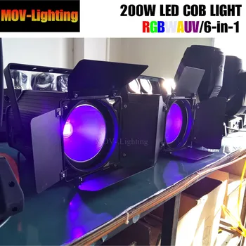 

free shipping 2unit 200W COB Led Par Light Tyanshine RGBWA UV 6in1 indoor use