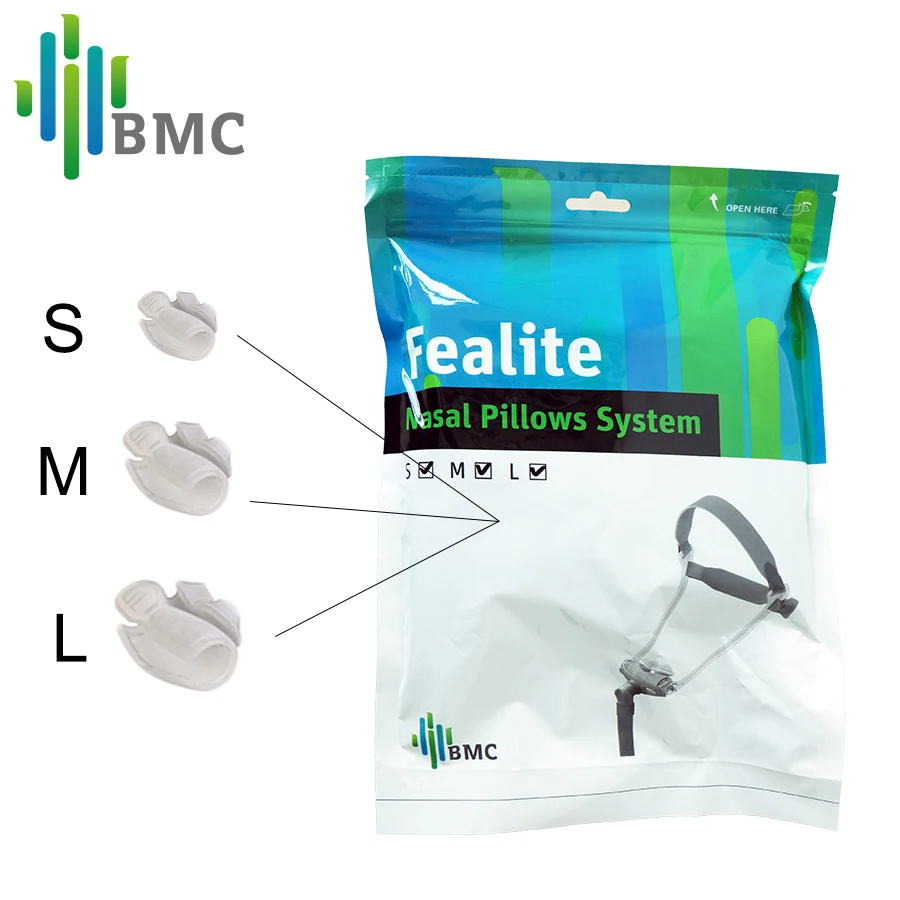 BMC WNP носовая Подушка CPAP маска силиконовый гель SML Размер Подушка все в медицине маска для сна для храпа и лечения апноэ с поясом