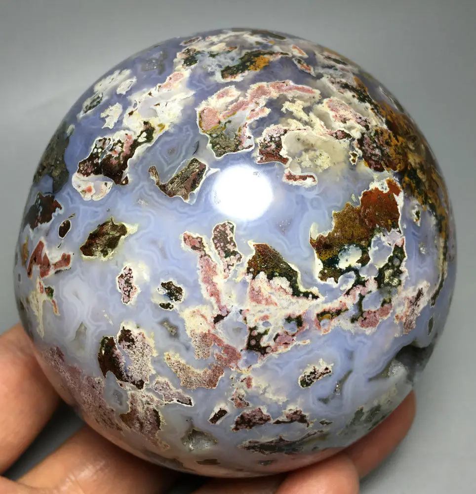 870g NATURAL OCEAN JASPER QUARTZ CRYSTAL BALL HEALING wedding souvenirs guests