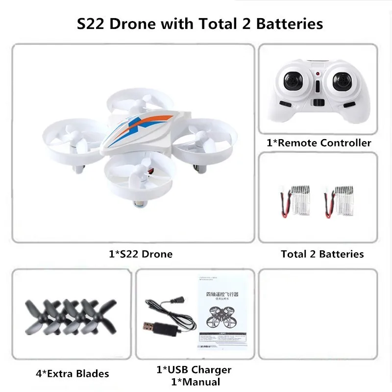 Mini Drone RC Helicopter Remote Control Quadcopter 2.4GHz 6-Axis Gyro Headless Mode Quadrocopter Drones Toys for Children - Цвет: W2