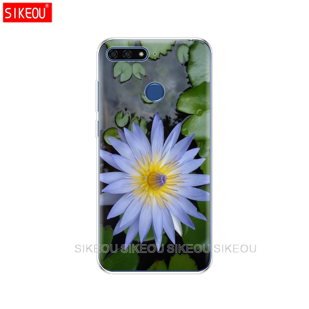Силиконовый чехол для телефона Huawei Honor 7A PRO 7C Y5 Y6 Y7 Y9 2017 2018 Prime Case Rose purple flower|Бамперы|