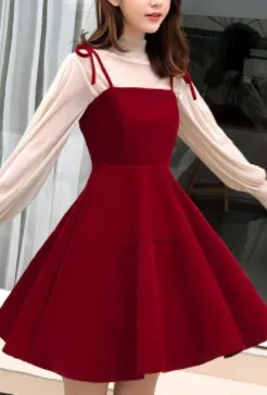 

Gold velvet dress 2018 autumn women's wear new Korean version lacing body two sets of suspenders vest tide