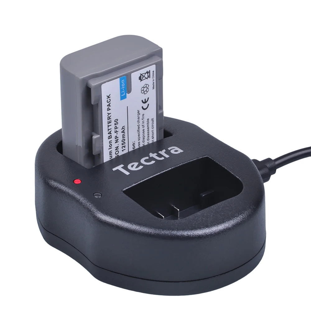 Tectra 1 шт. NP-FP50 Камера Батарея+ Dual USB Зарядное устройство для sony DCR-HC30 40 43E 65 85 94E 96 DCR-SR30 40E 50E 60E 70E 80E 100