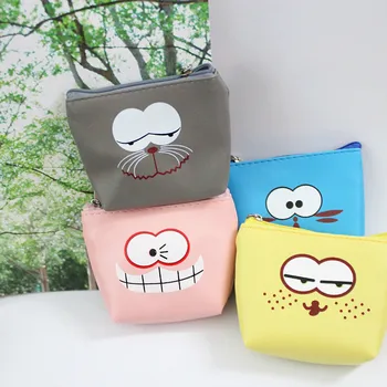 

M280 Zero Purse For Women Bag Catoon A Weird Expression Coin Bag PU Waterproof Bag Girl Women Student Gift Wholesale
